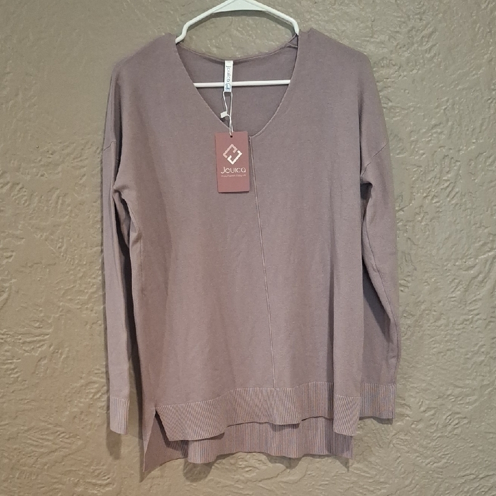 Joules Purple V-Neck Sweater Lightweight Knit